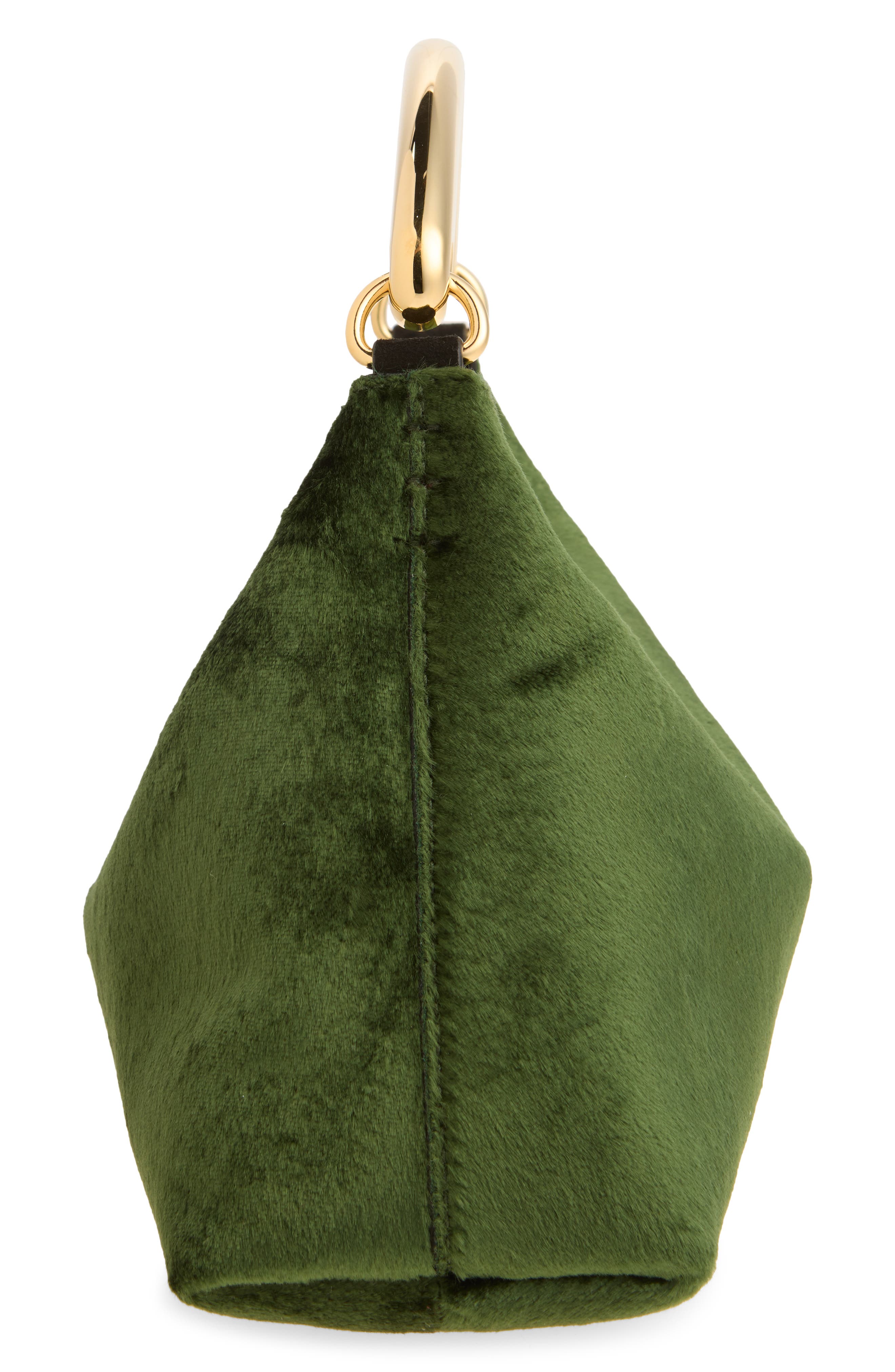 Rhea Metal Handle Velvet Hobo Bag, Alternate, color, OLIVE