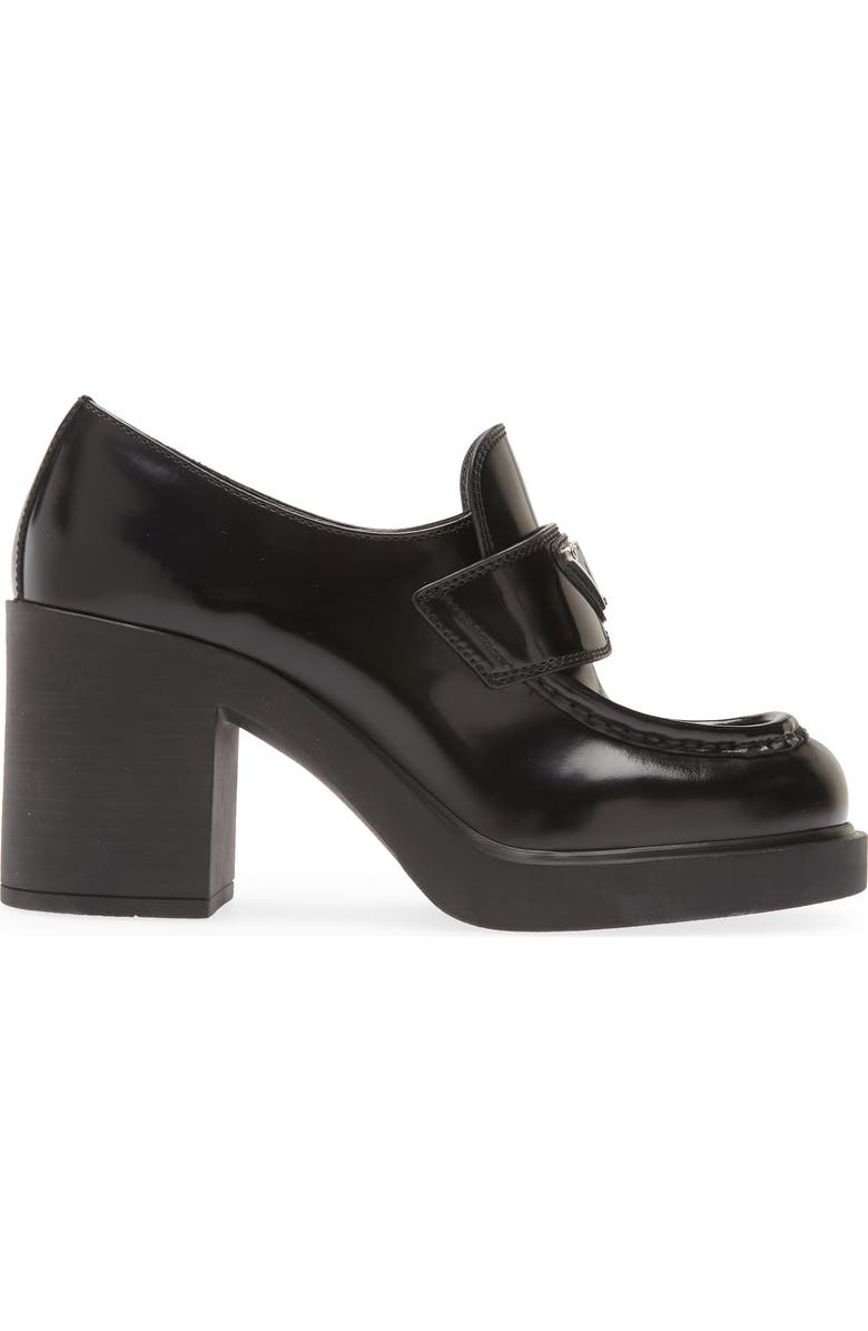 Prada Chocolate Platform Loafer, Alternate, color,
