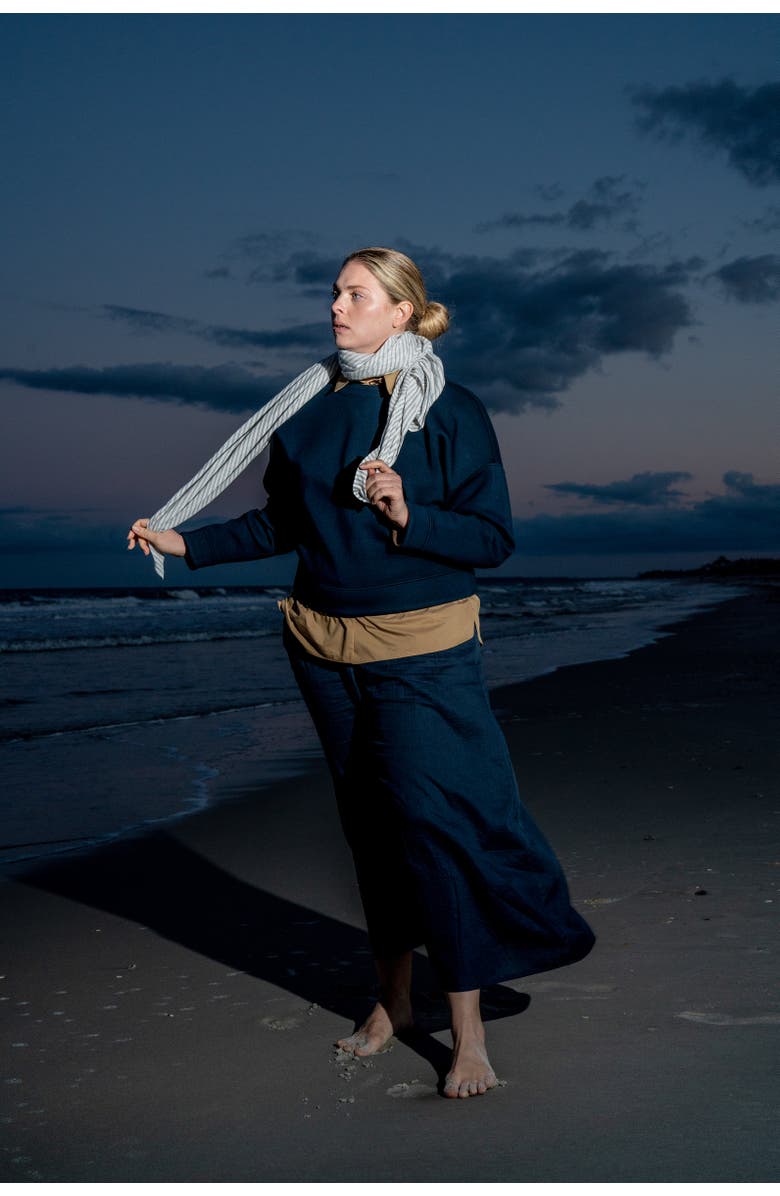 Ansea The Gauze Wide Leg Pant, Alternate, color, Navy