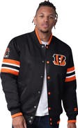 STARTER Men's Starter Black Cincinnati Bengals Scout I Full-Snap Varsity Jacket