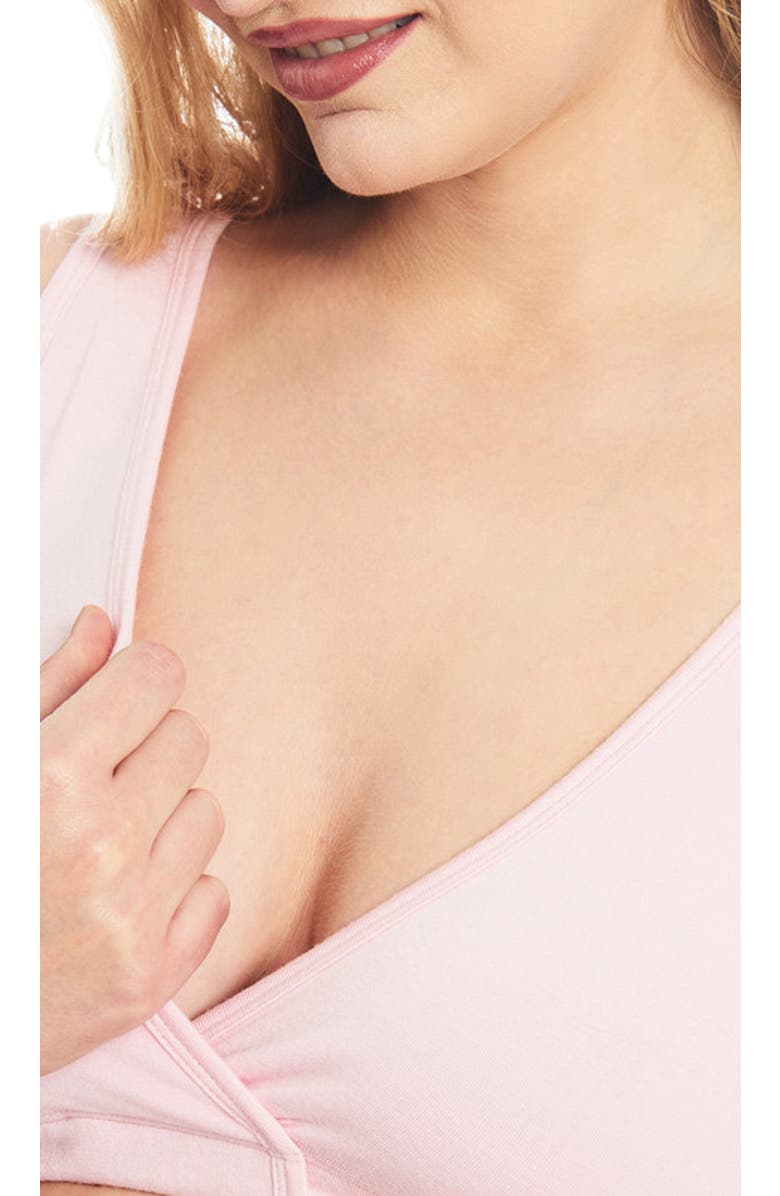 Everly Grey Paisley During & After 3-Piece Maternity/Nursing Sleep Bras, Alternate, color, Peony