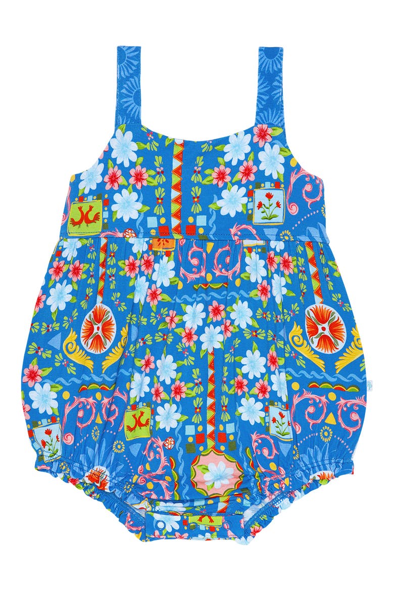 Tie Back Bubble Romper, Main, color, BLUE