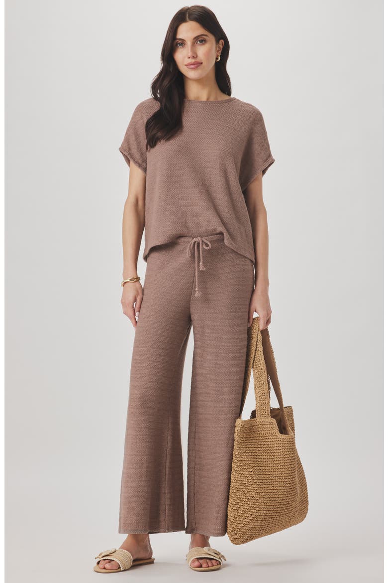 Marisol Mixed Stitch Wide Leg Pants, Alternate, color, WICKER BEIGE