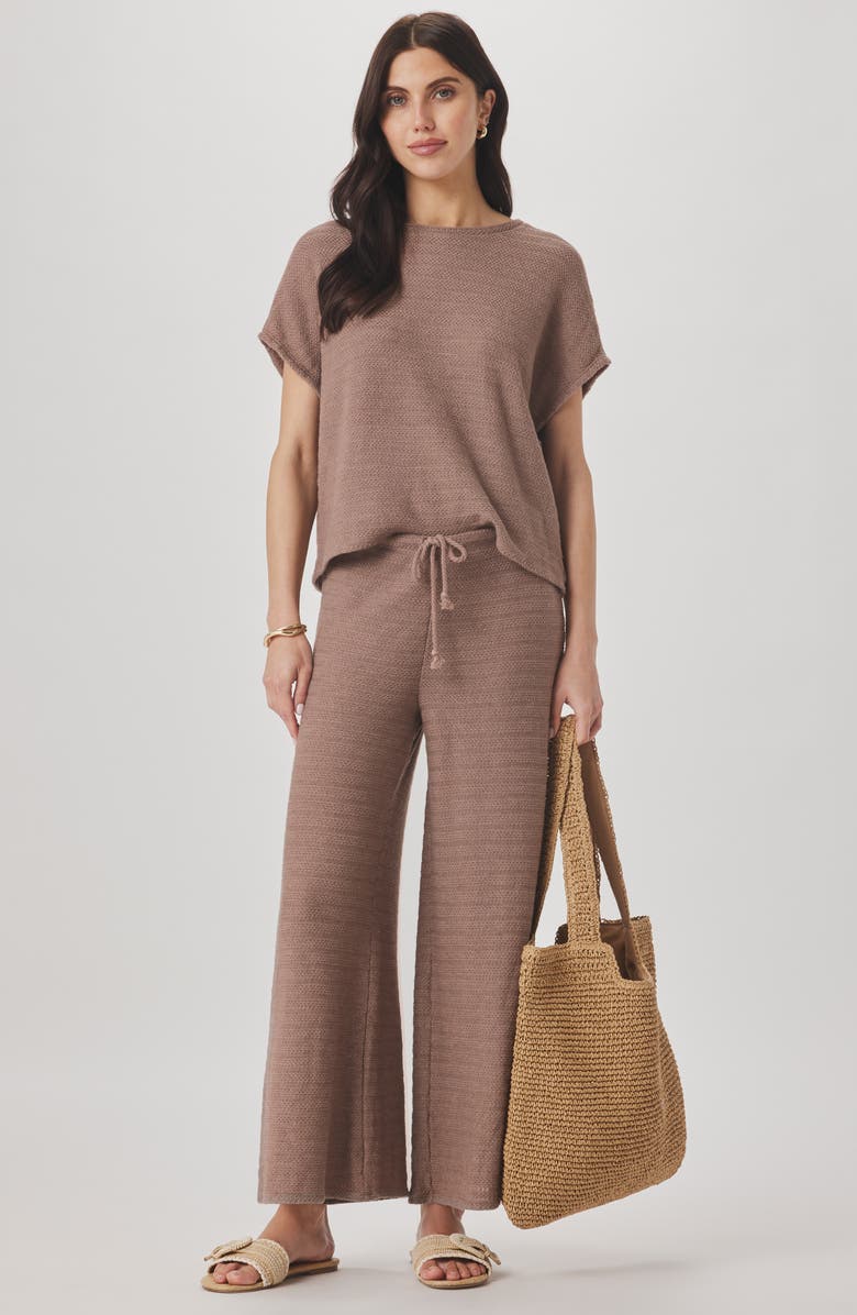 Splendid Marisol Mixed Stitch Wide Leg Pants, Alternate, color, Wicker Beige