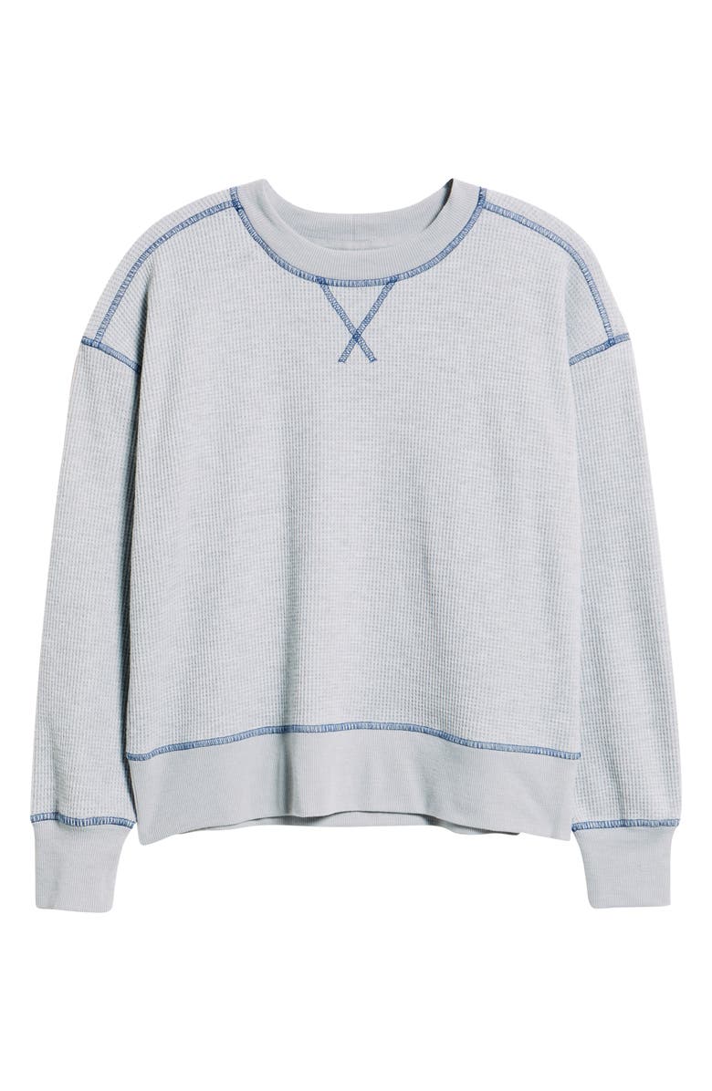 CITY BLUES Contrast Stitch Waffle Knit Sweatshirt, Alternate, color, 