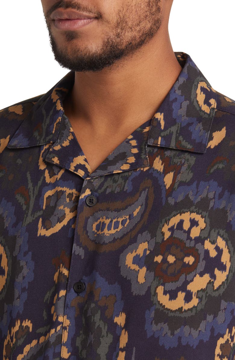 Wax London Didcot Oversize Paisley Short Sleeve Button-Up Shirt, Alternate, color,