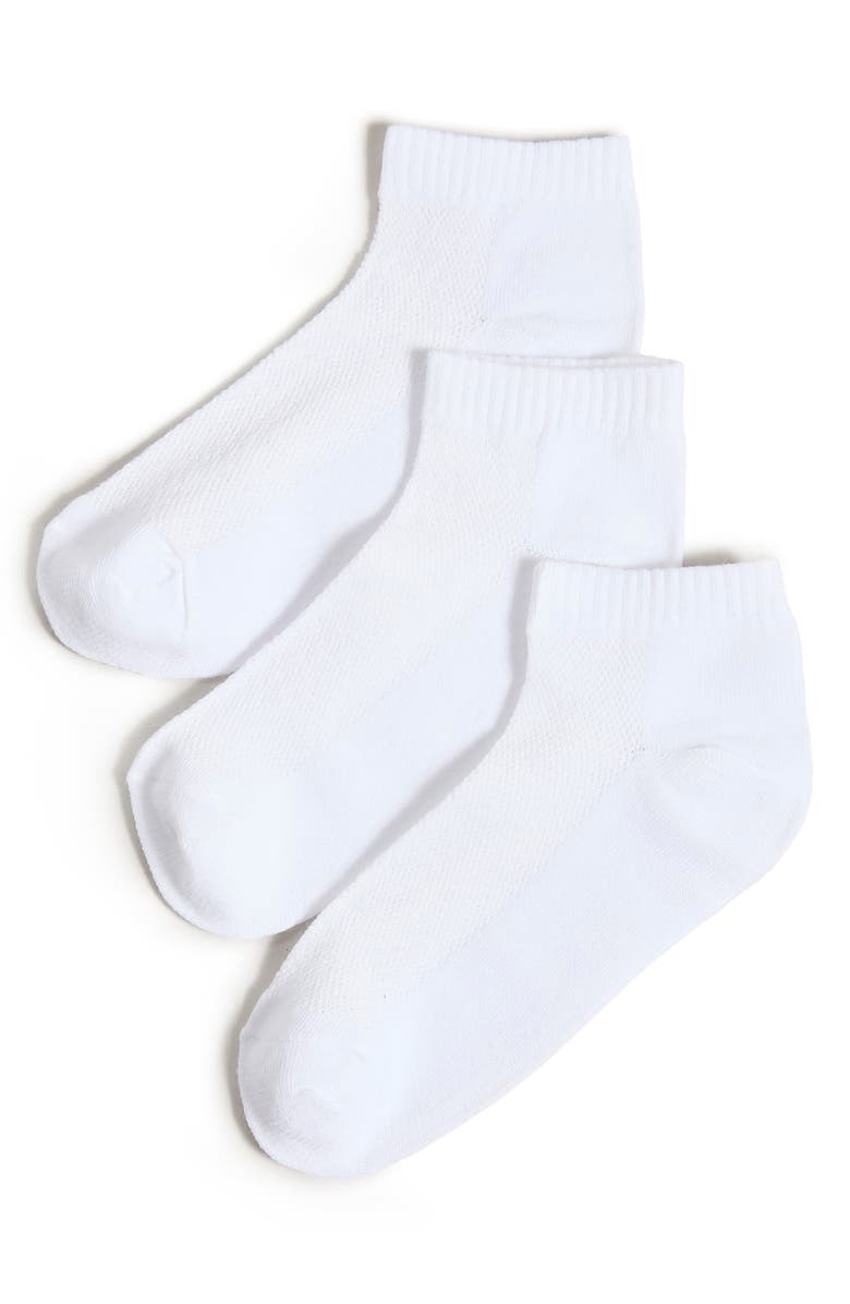Stems 3-Pack Everyday Ankle Socks, Main, color, White
