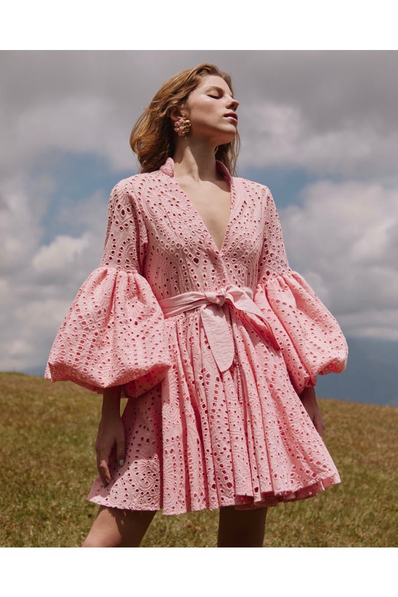 Carta Y Letra Dress, Alternate, color, PINK EYELET