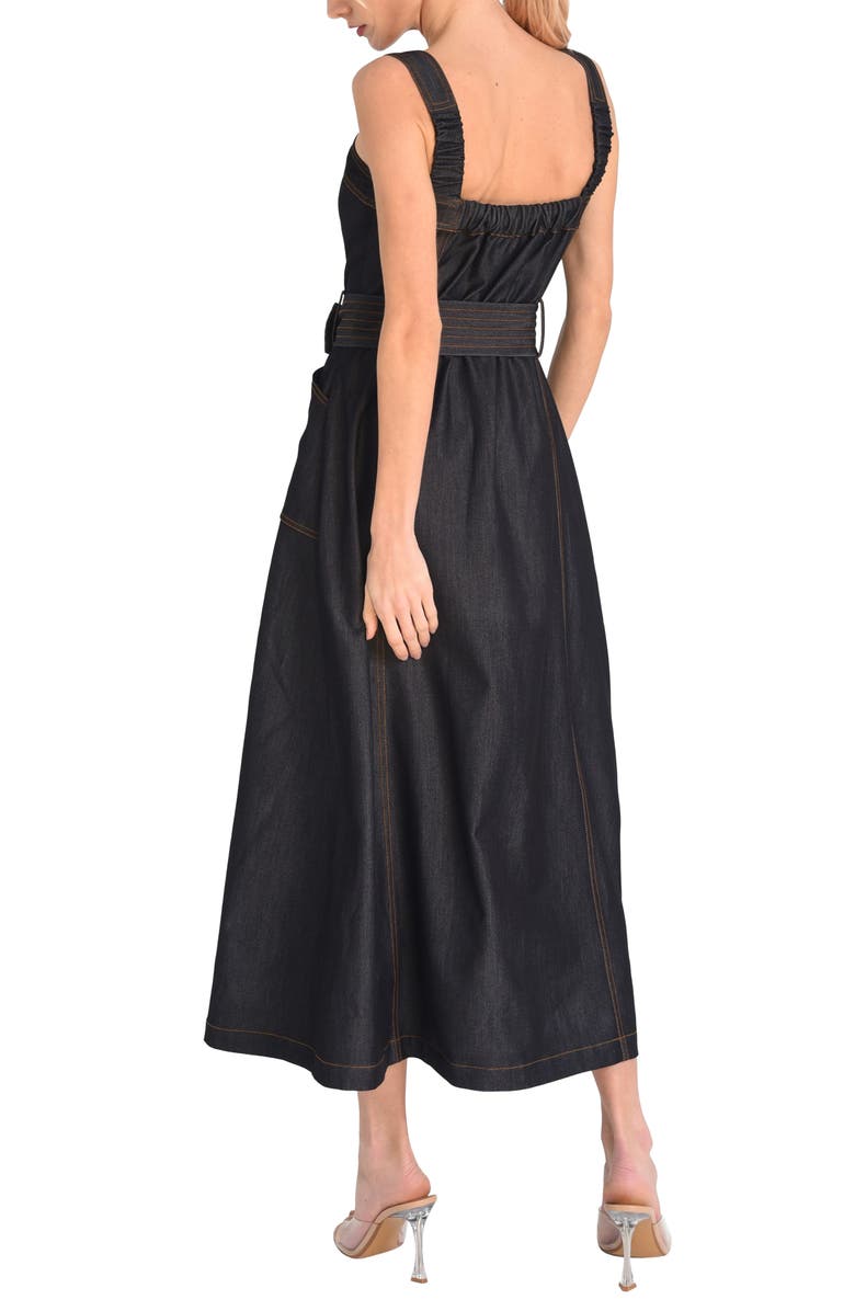 CIEBON Drew Seamed Denim Maxi Dress, Alternate, color, Denim Blue