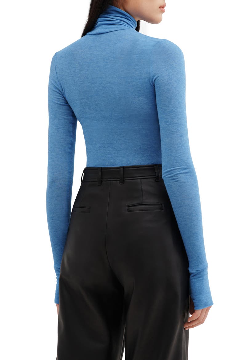 Tallin Sheer Turtleneck Top, Alternate, color, AZURE BLUE
