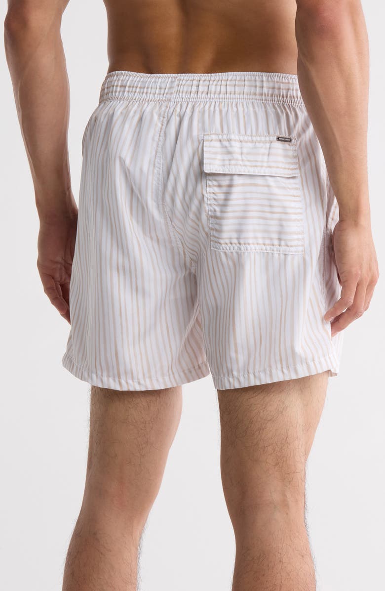 Vintage Summer Ponji Stripe Swim Trunks, Alternate, color, Tan