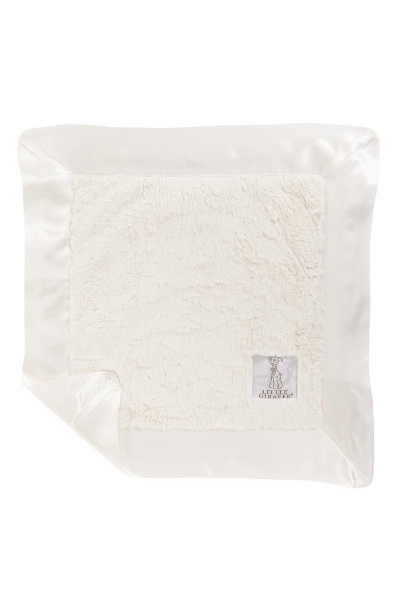 Little Giraffe Luxe Faux Fur Blankie, Alternate, color, Cream