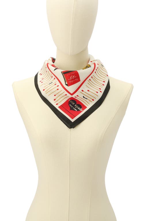 Kate Spade New York Matchbook Toss Silk Bandana Scarf In Neutral