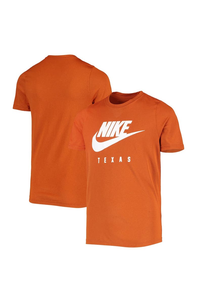 Nike Youth Nike Texas Orange Texas Longhorns Essential Futura Team Performance T-Shirt, Main, color, 
