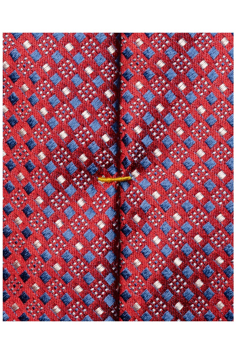 Neat Geometric Pattern Silk Tie, Alternate, color, MEDIUM RED