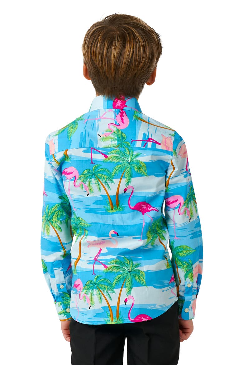 Kids' Flaminguy Dress Shirt, Alternate, color, MISCELLANEOUS