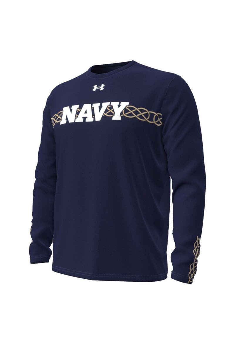 Men's Under Armour  Navy Navy Midshipmen 2023 Aer Lingus College Football Classic Performance Long Sleeve T-Shirt, Alternate, color, Navy