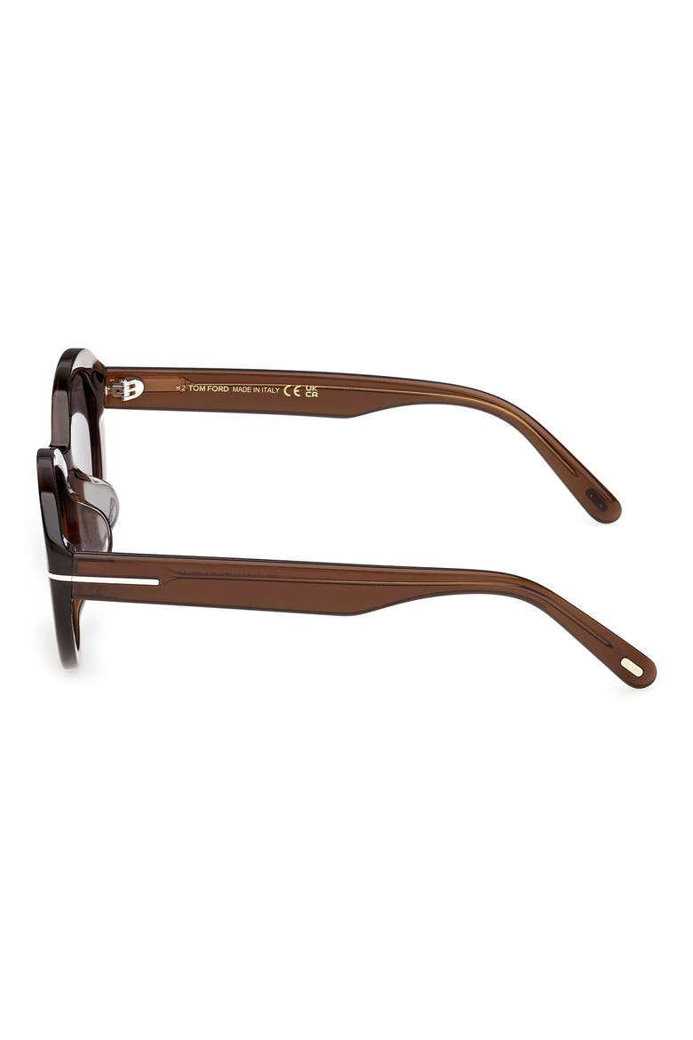 54mm Oval Sunglasses, Alternate, color, SHINY LIGHT BROWN / SMOKE