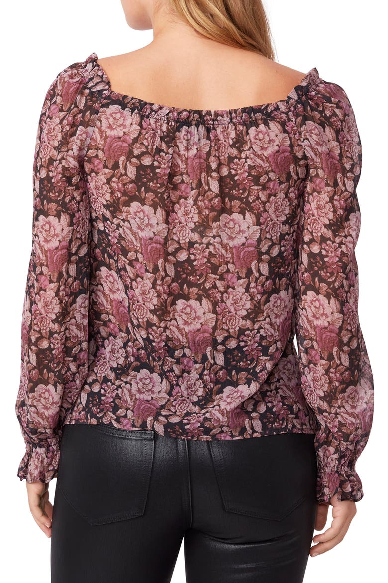 Lana Floral Blouse, Alternate, color, BLACK/MAUVE