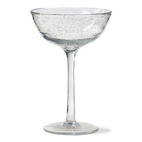 Bubble Glass Coupe Wine Glasses - Clear Drinkware, 7oz Capacity, Hand Wash Only