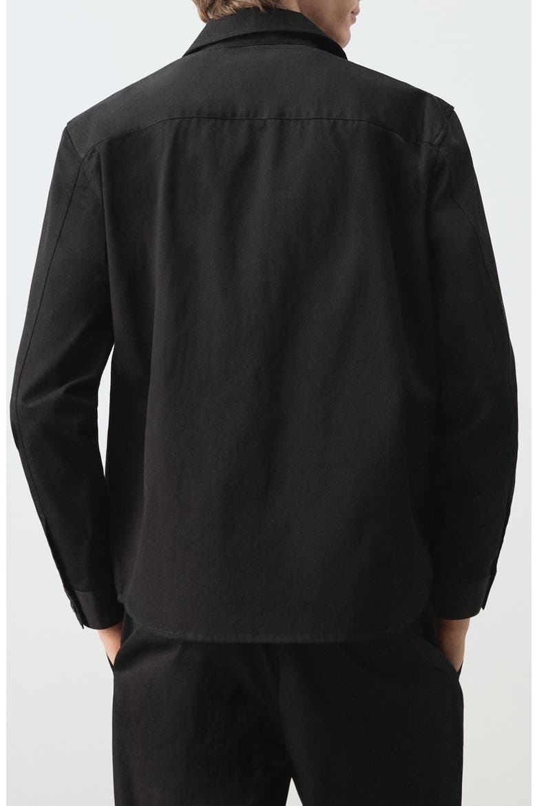 Cotton Overshirt, Alternate, color, BLACK