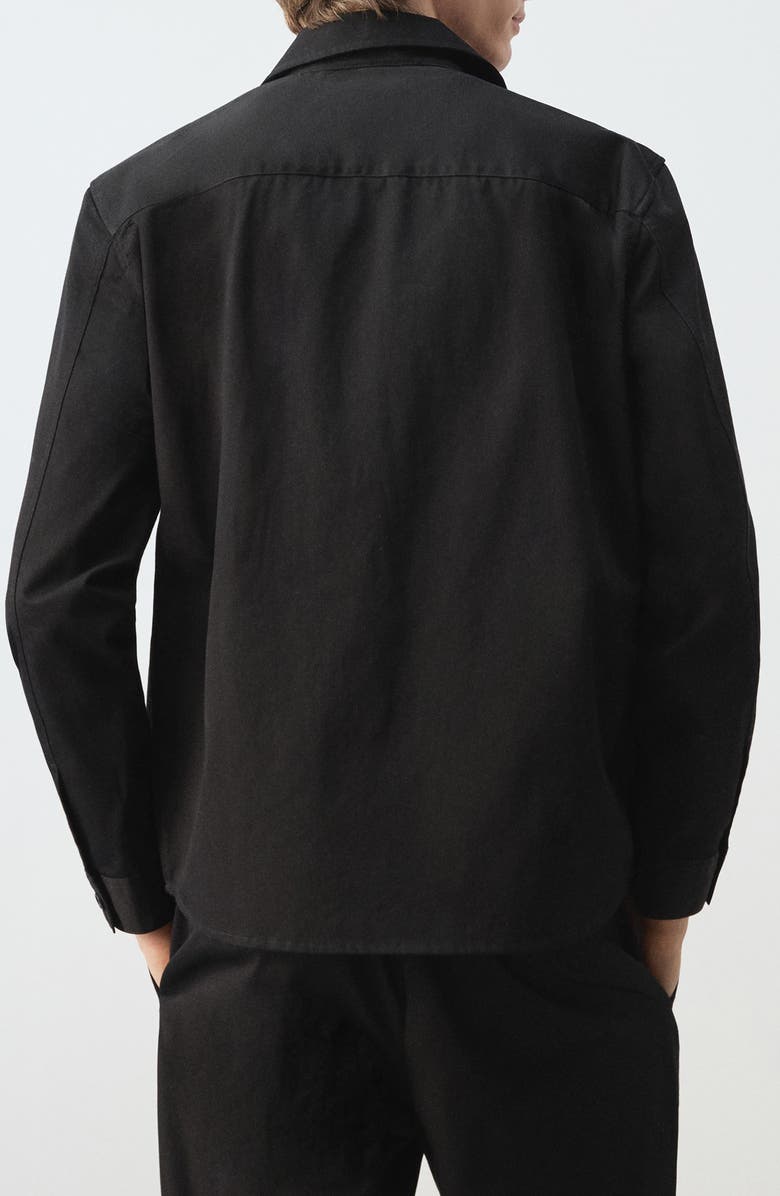 MANGO Cotton Overshirt, Alternate, color, Black