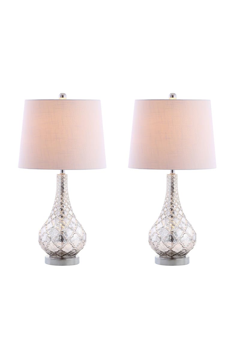 JONATHAN Y Darren 25.5" Glass LED Table Lamp, Mercury Silver, Main, color, Mercury Silver