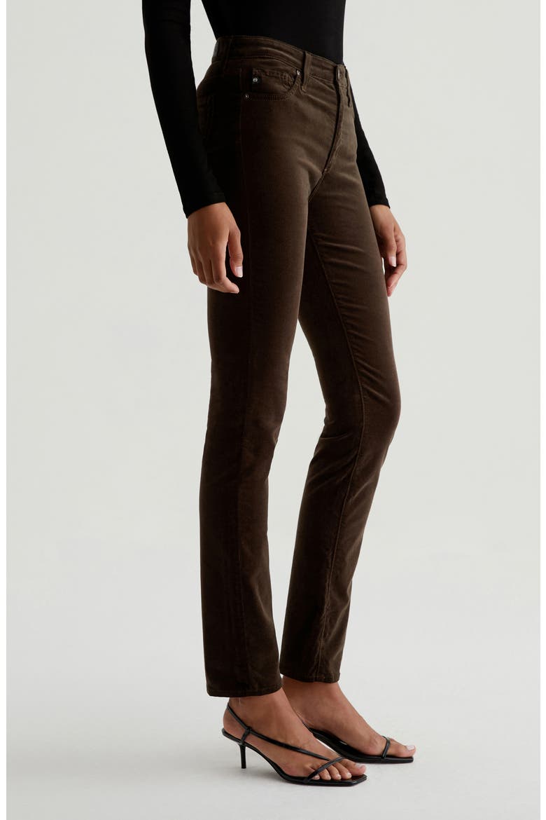 Mari Mid Rise Corduroy Straight Leg Jeans, Alternate, color, RICH UMBER