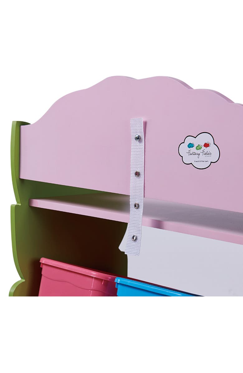 Teamson Kids Fantasy Fields Magic Garden Wood Toy Organizer & 6-Piece Storage Bin Set, Alternate, color,