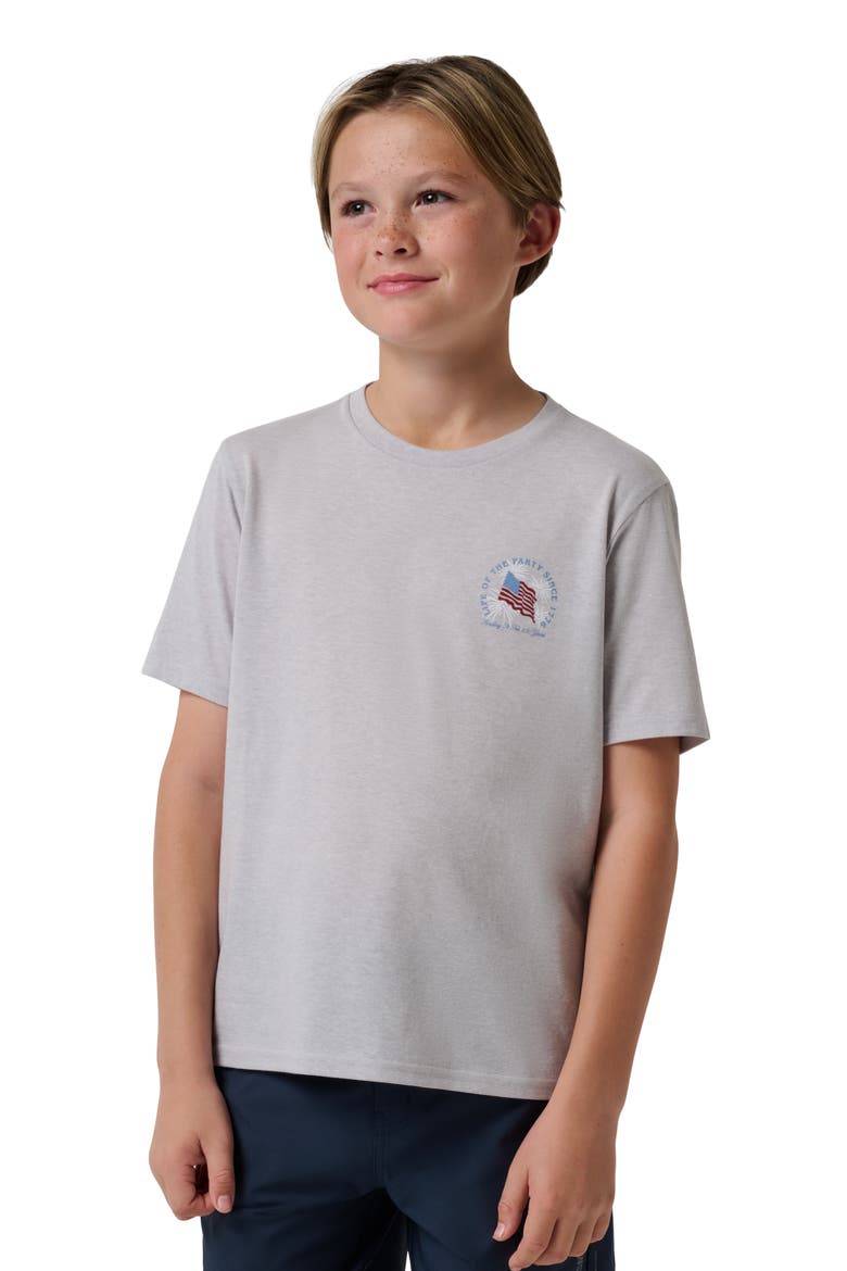 Kids' Big Two Five Graphic T-Shirt, Main, color, HEATHER LIGHT GREY