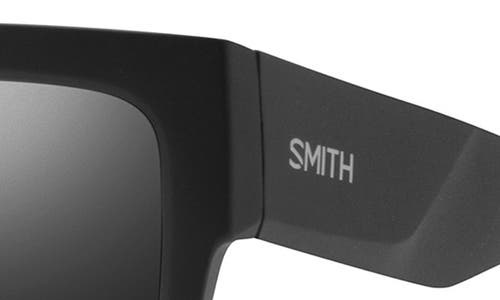 Smith Lineup 58mm Chromapop™ Polarized Rectangular Sunglasses In Matte Black/black