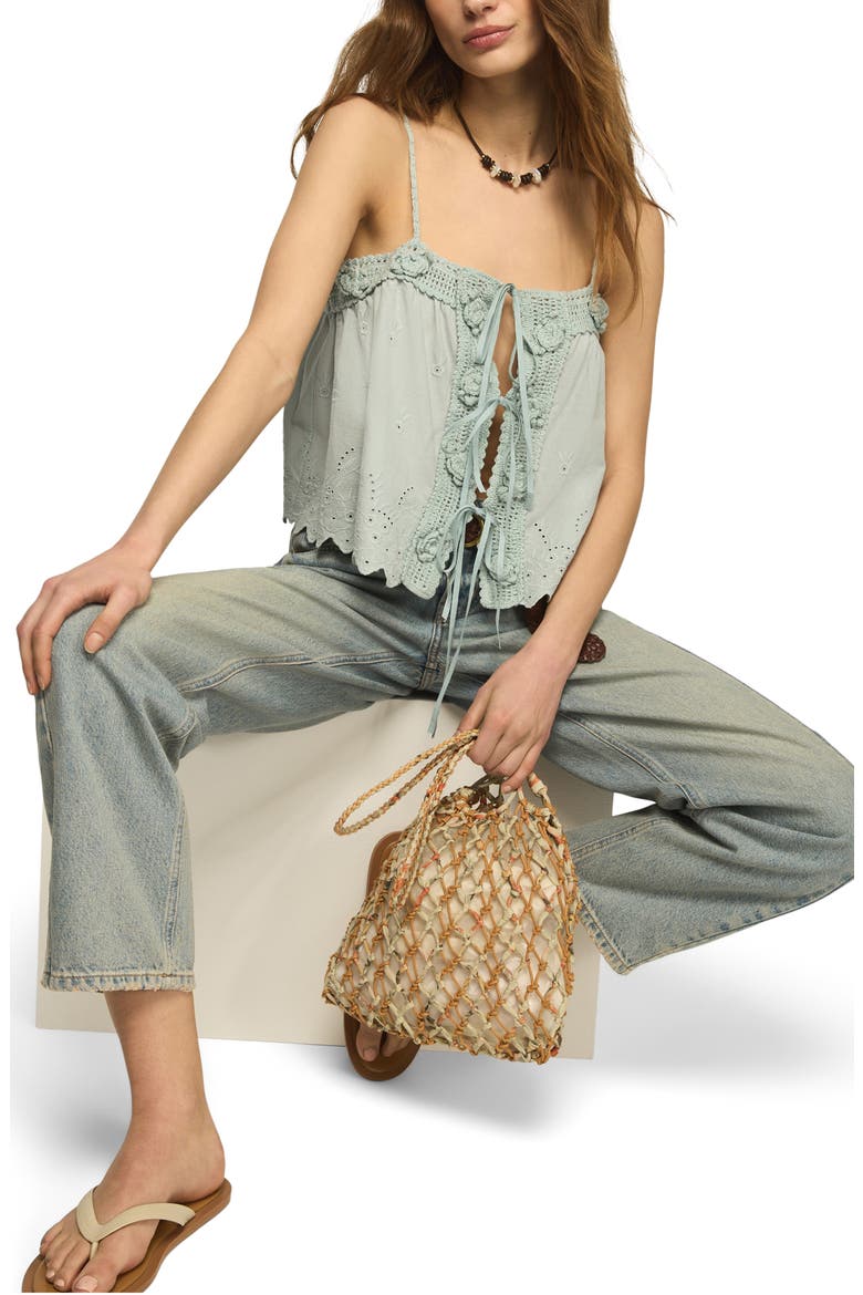 Crochet Trim Camisole, Alternate, color, ETHER
