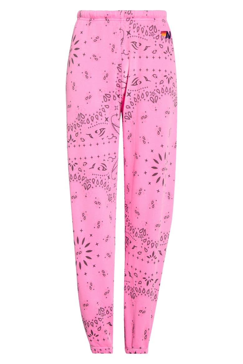 Bandana Print Sweatpants, Alternate, color, NEON PINK