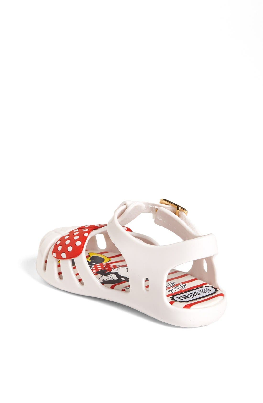 'Aranha - Minnie Mouse®' Sandal, Alternate, color, WHITE/ RED