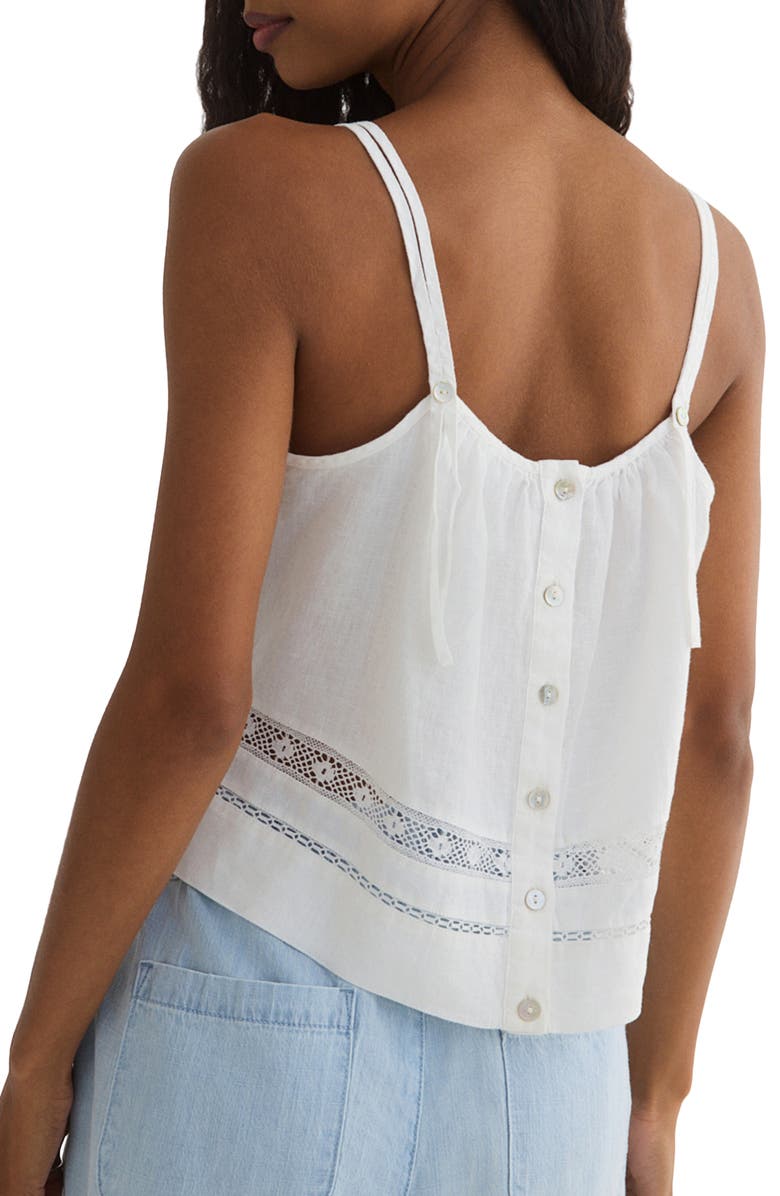 Bella Dahl Lace Inset Button Back Linen Camisole, Alternate, color, 