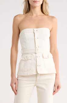 Simkhai Cyan Belted Bustier Top