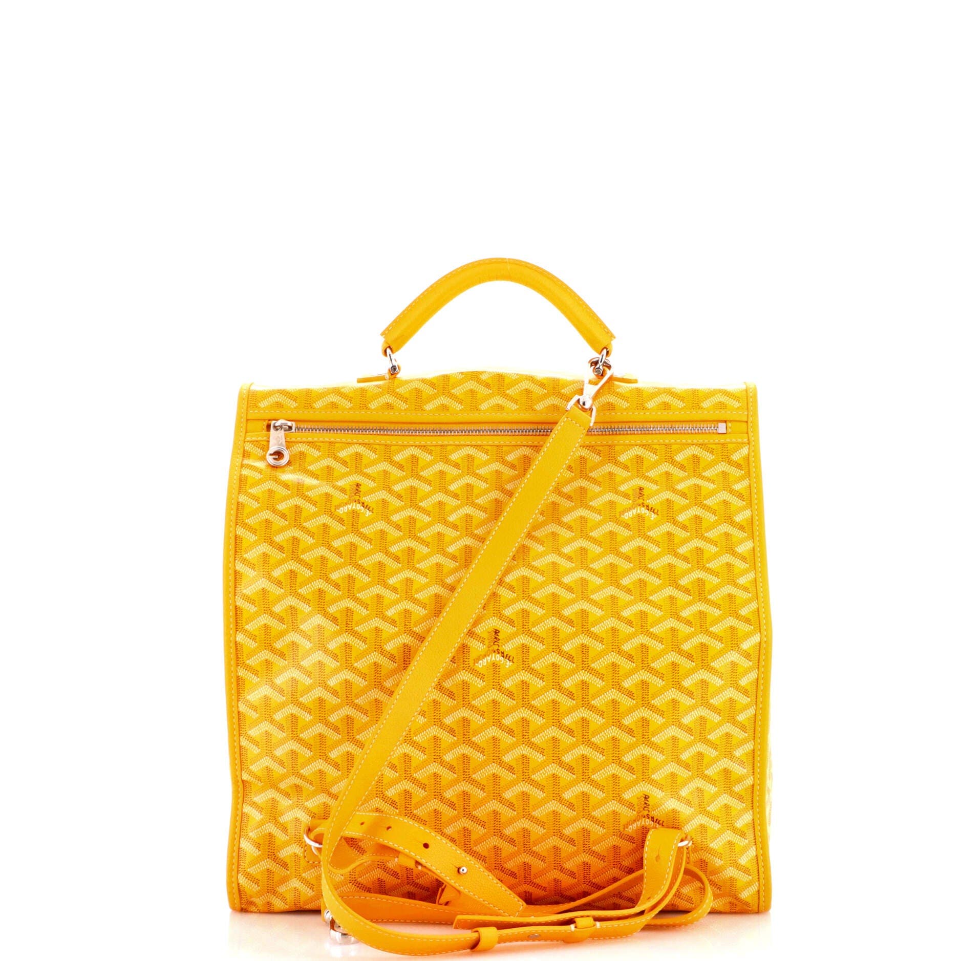 Pre-Owned Goyard Saint Leger Briefcase Backpack Coated Canvas, Alternate, color, Yellow