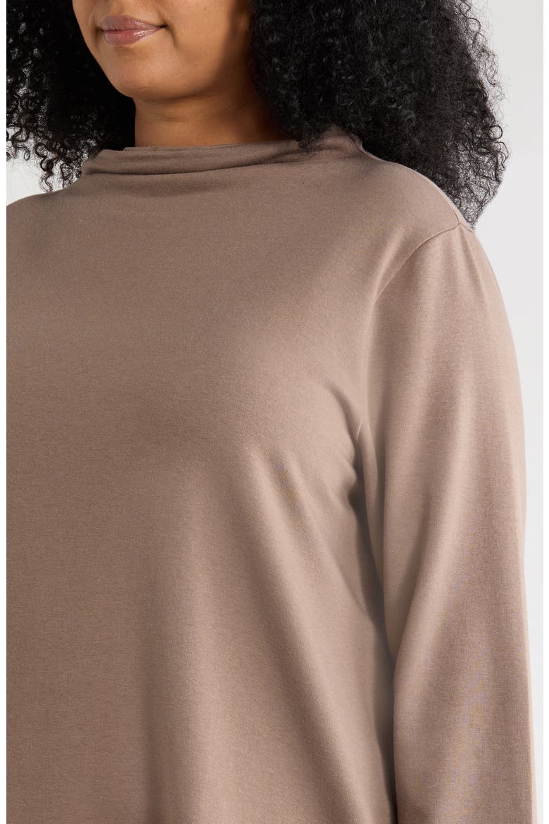 Funnel Neck Long Sleeve Top, Alternate, color, CBLST