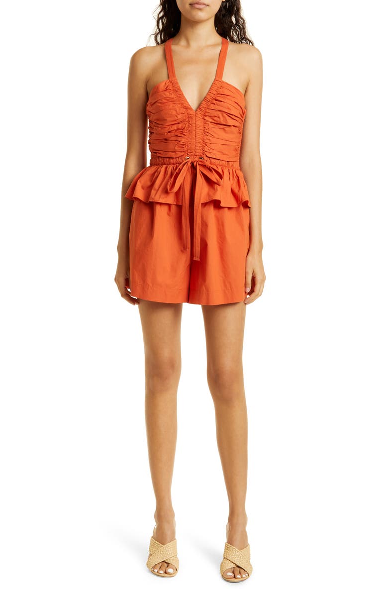 Ulla Johnson Marren Halter Neck Cotton Romper, Main, color,