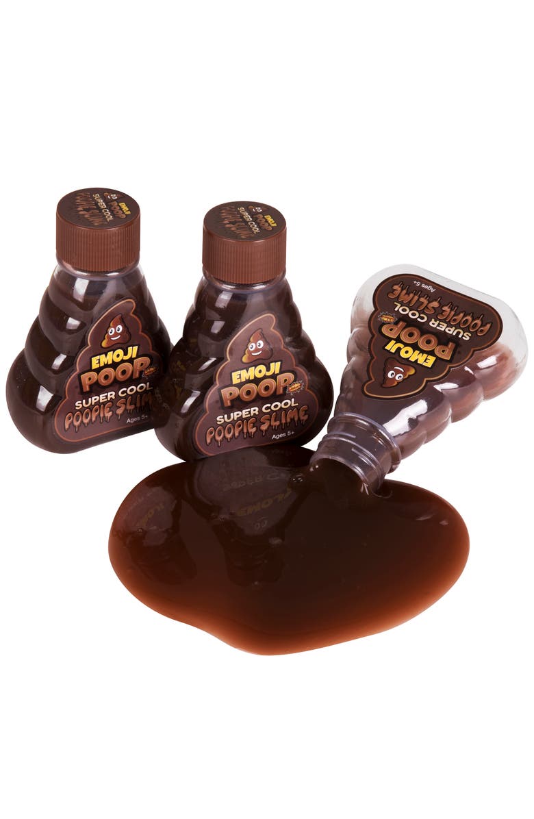 Super Cool Compounds Slime, Emoji Poop Pack Of 3 5oz Bottles, Alternate, color, Brown