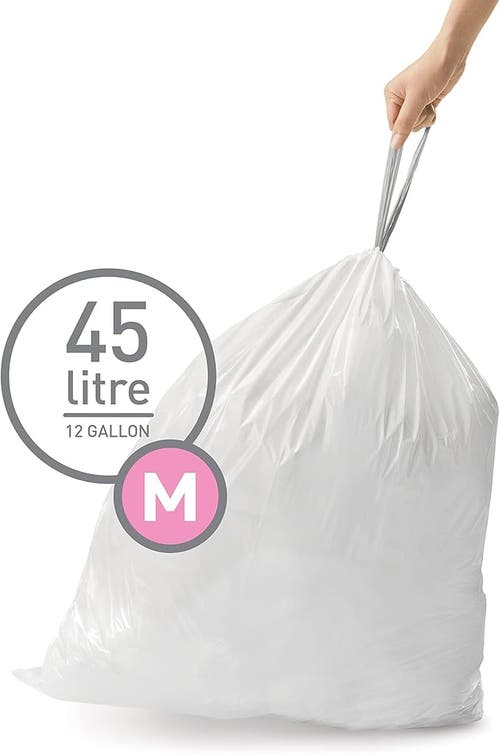 Simplehuman Code M Custom Fit Liners With Quick Dispense Packs In White