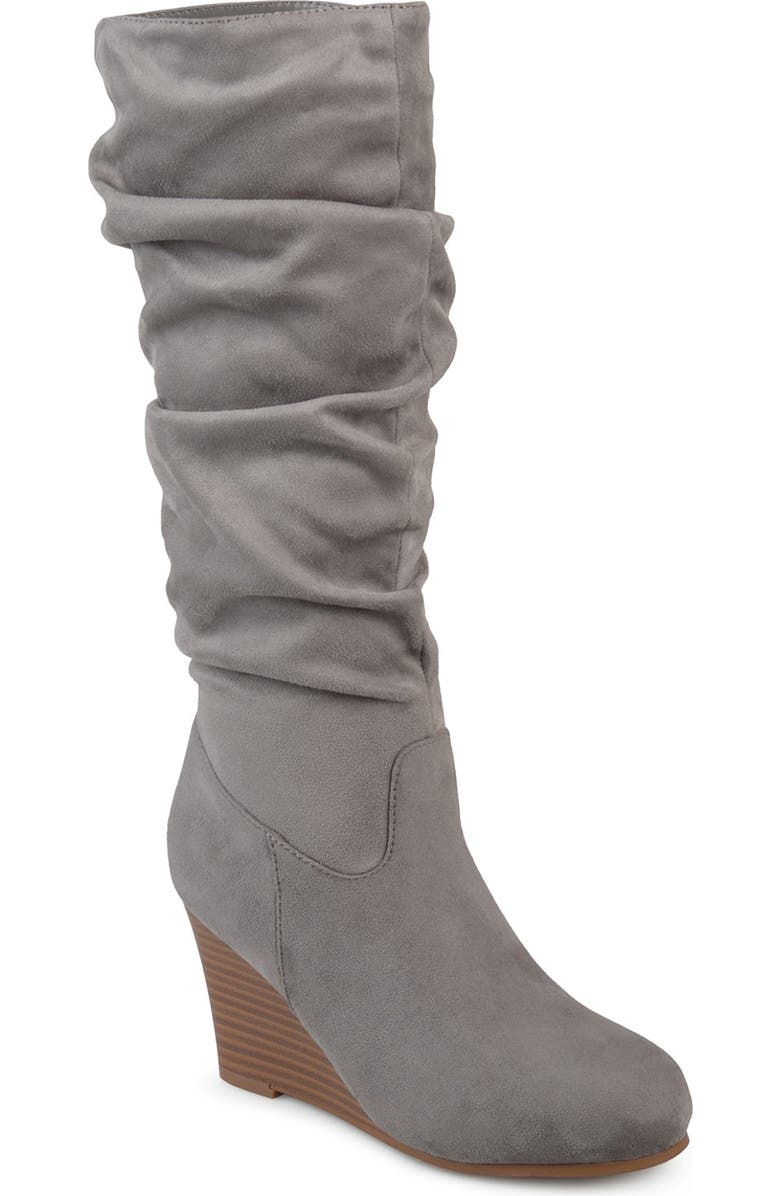 Journee Collection Haze Wedge Boot, Alternate, color, Grey