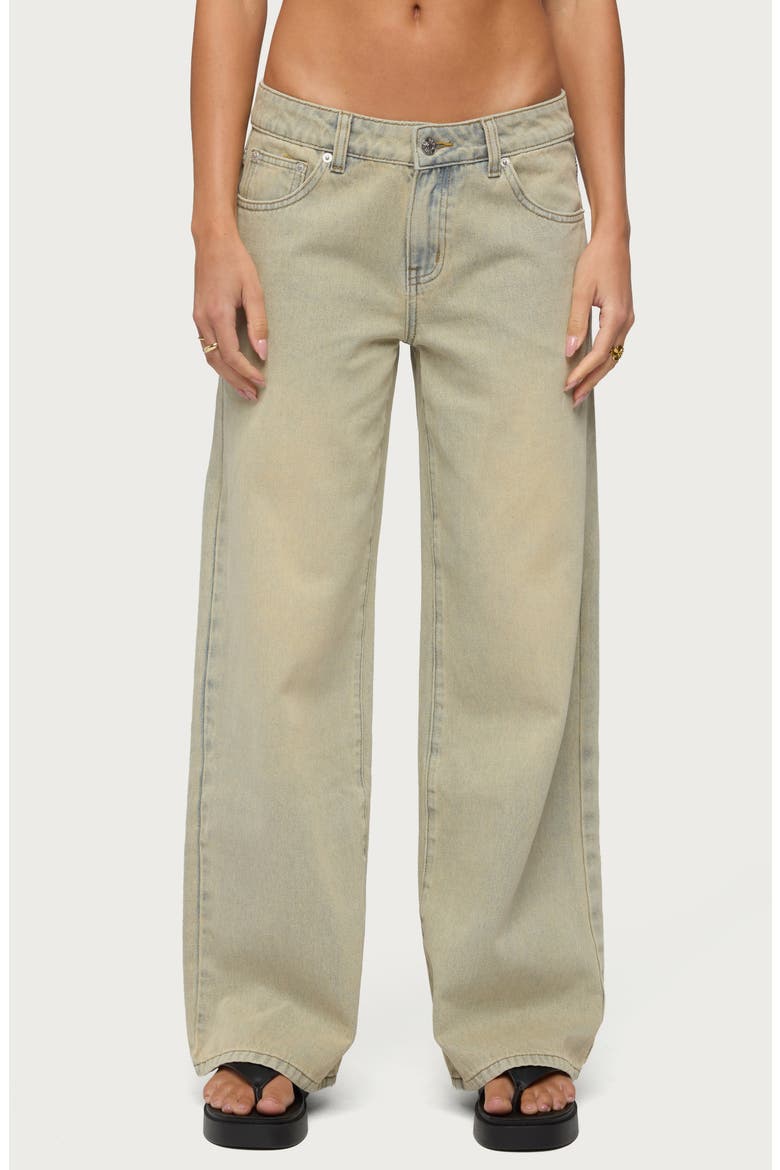 Raelynn Washed Low Rise Baggy Wide Leg Jeans, Main, color, LAGOON-BLUE