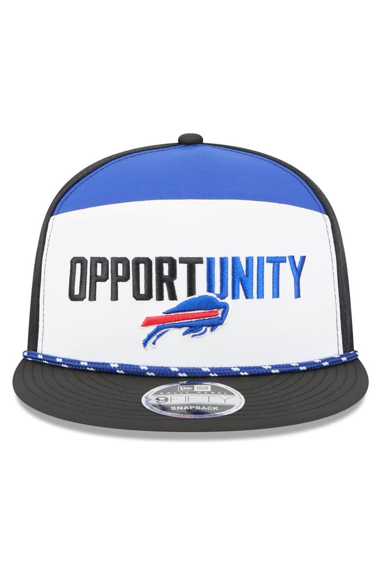 Men's New Era White/Black Buffalo Bills 2025 Inspire Change Split Panel 9FIFTY Snapback Hat, Alternate, color, White