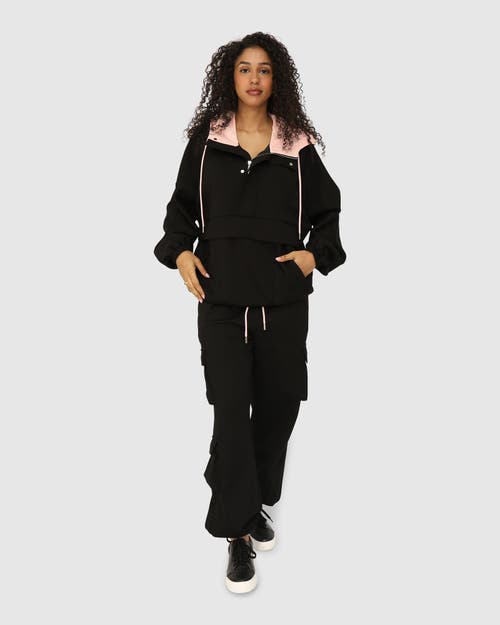 Belle & Bloom Perfect Match Cargo Trackpants In Black