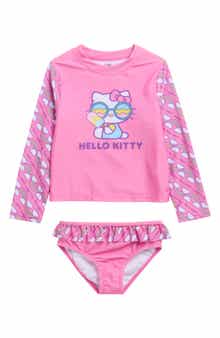 DREAMWAVE Kids' Hello Kitty Rashguard Top & Bottoms Set