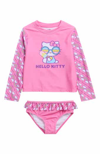 DREAMWAVE Kids' Hello Kitty Rashguard Top & Bottoms Set