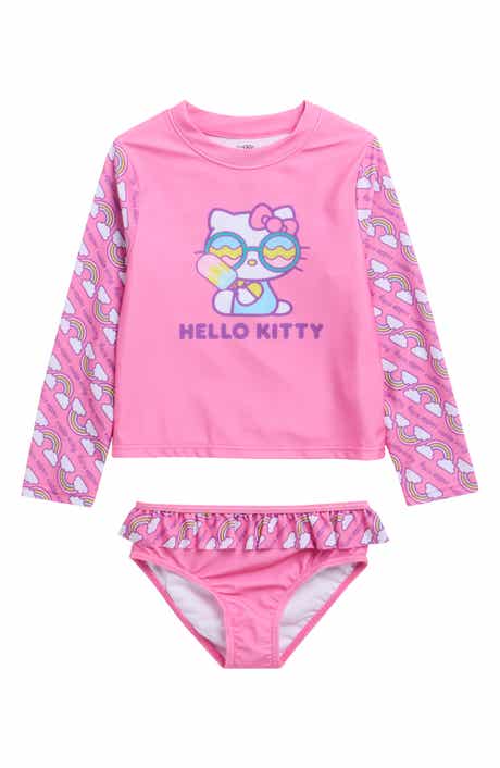 DREAMWAVE Kids' Hello Kitty Rashguard Top & Bottoms Set