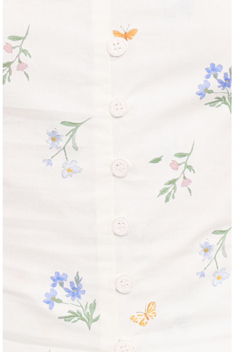 Ana Floral Embroidered Lace Trim Split Front Top, Alternate, color, FLORAL