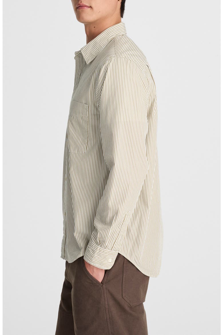 Stripe Cotton Poplin Button-Up Shirt, Alternate, color, AGED OLIVE STRIPE